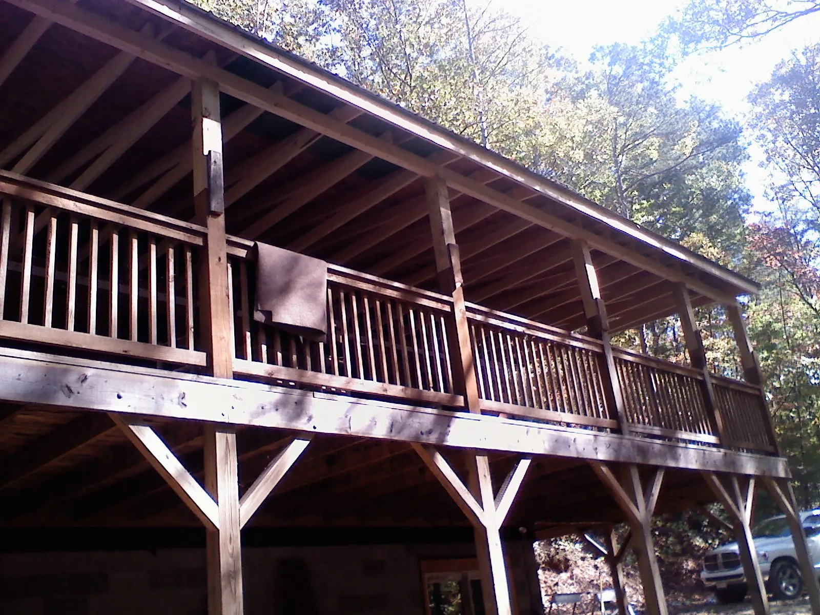 Timber framing under a new elevated porch and deck — Roof Leak Repair in Oak Hall by Roofing Brothers